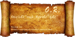 Oszlányi Renátó névjegykártya