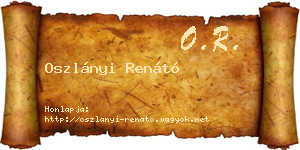 Oszlányi Renátó névjegykártya